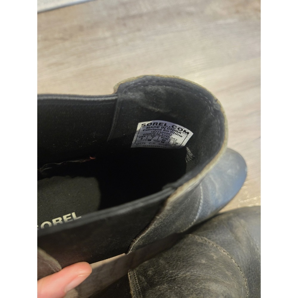 Sorel Boots Womens 9 Joan of Arctic II Chelsea Black Pull On Wedge NL3346-052 - Picture 3 of 6